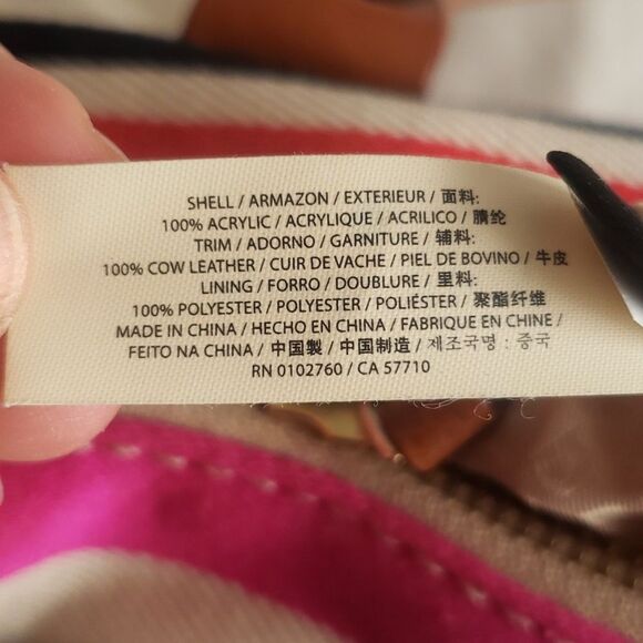 Kate Spade Oak Island Kaleigh Stripe Satchel Tote Handbag Purse Preppy Duffel - Picture 10 of 10